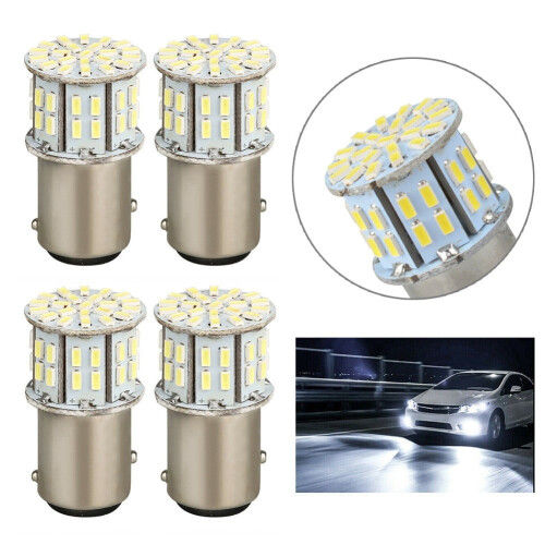4 λαμπτήρες LED με εξαιρετικά λευκό φωτισμό 6000K 1157BAY15D50SMD για φώτα φρένων πίσω στοπ 2