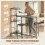 Homcom (Grey) HOMCOM 3Pcs Breakfast Bar Table and Stools Set 4-tier shelving 5