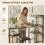 Homcom (Grey) HOMCOM 3Pcs Breakfast Bar Table and Stools Set 4-tier shelving 7