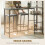 Homcom (Grey) HOMCOM 3Pcs Breakfast Bar Table and Stools Set 4-tier shelving 8