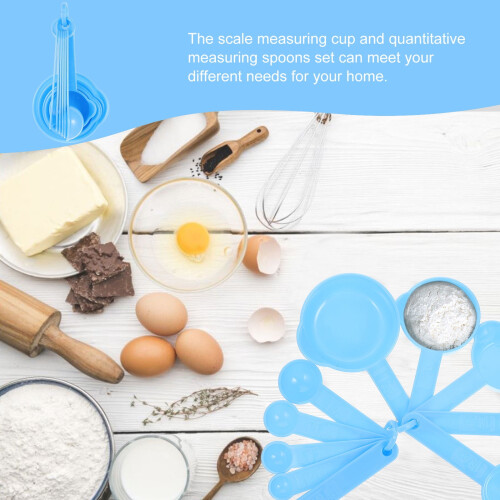Baking Spoon Tool Plastic Measuring Cups Collapsible Spoons Blue 1