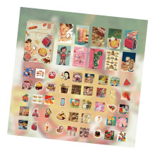 Vintage Food Stickers 55pcs Cute Snacks Scrapbook Decals for Planners AU