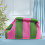 Γυναικεία πλεκτή τσάντα clutch μικρή ριγέ υφασμένη τσάντα για γυναίκες (ροζ πράσινο) 4