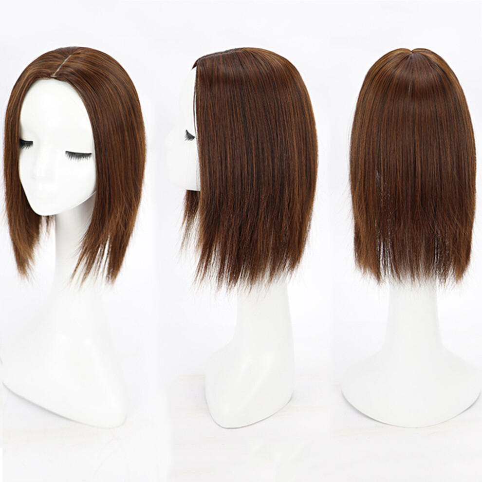 Penghui-Toys (Light Brown, 35Cm) Wig Piece Female Top Hair Piece Invisible Natural For Girls Women Without Bangs