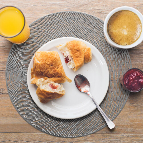 Round Vinyl Place Mats Elegant Easy-Clean Dining Table Mats 2