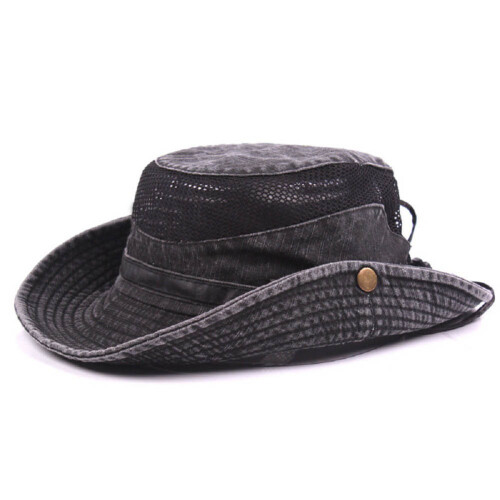 (Black) Foldable Breathable Sun Hat for Outdoor Activities