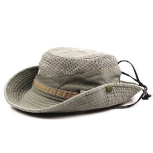 (Khaki) Outdoor Foldable Bucket Hat Breathable Wide Brim Fishing Sun Cap for Fishing Hiking Camping Traveling