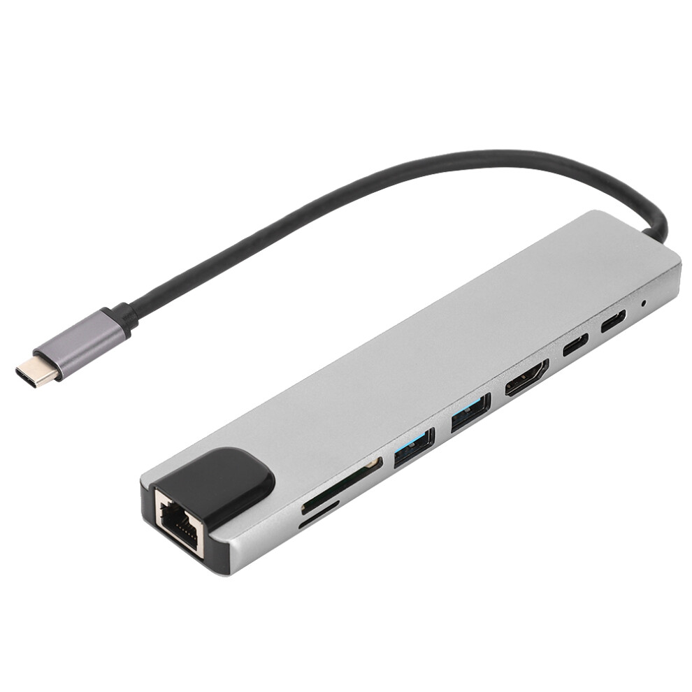 Compact And Portable Usb C Hub, 8In1type-C Adapter With4k Hdmi And Gigabit Ethernet, Designed For The Modern Traveller (Anodizing Process) 9479868720138
