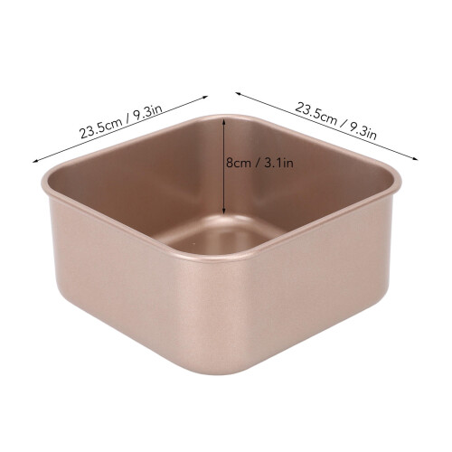 Gold Deep Square Baking Sheet – Thickened Carbon Steel, Non‑Stick, Stackable, Ideal for Cake, Bread, Barbecue & Serving 1
