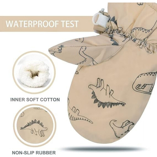 Toddler Fleece-Lined Winter Mittens Waterproof 2