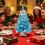 Blue Mini Tabletop Christmas Tree with Elk 17.7 Inch 4