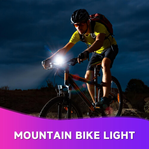 USB Rechargeable Bike Front/Rear Light Kit, 3 Modes, Tool-Free Hook Mount, Long-Range Visibility – Compatible with All Bikes 2