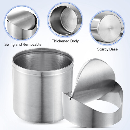 Extended Version Booster Garbage Can Stainless Steel Wastebin 2