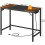 Computer Desk with Power Outlet and 3 Hooks Rustic Brown 3