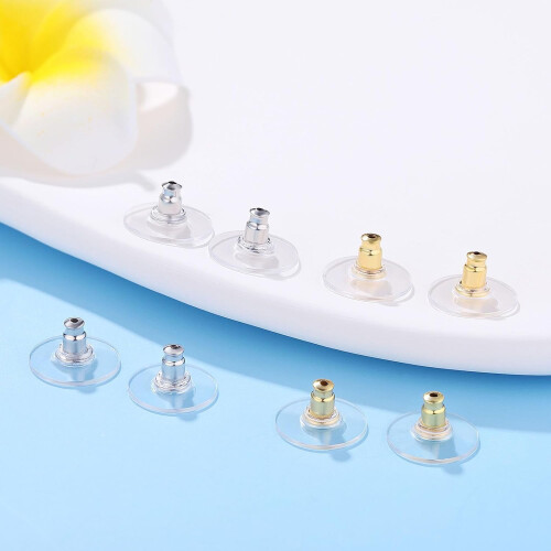 100pcs Hypoallergenic Flat Earring Backs for Studs & Heavy Earrings, Secure Screw-On, Compatible with Most Studs (White) 1