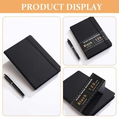 A5 Black Paper Sketchbook Hardcover 100 Sheets 2