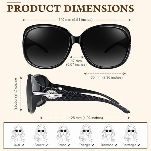 Μεγάλα Γυναικεία Γυαλιά Ηλίου Polarized Μοντέρνα Γυαλιά Ηλίου Μεγάλα Ορθογώνια 2
