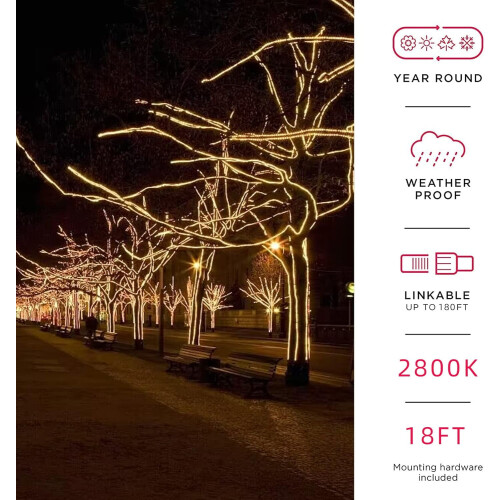 Φωτιστικό LED με σχοινί, ζεστό λευκό LED216LED18FT110v με εσωτερικό και εξωτερικό 1