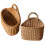 2 Pcs Wicker Basket Rack Pastoral Handmade Plastic Woven Wall-mounted Storage 4