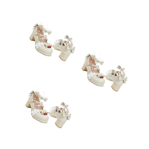 3Paires Chaussures Talon Beige Chic Usage