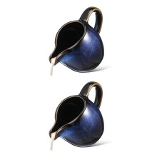 2Stk Cremekännchen Aus Blauer Keramik Mit Ausguss Und , Für Café