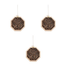 3Pièces Abri En Bois Naturel Beige Pour Insectes Jardin