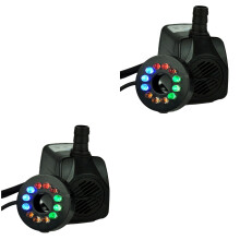 2Stk Tauchteich Wasserpumpe Mit LED, Energiesparend, Leise Für