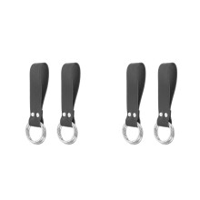 4Pièces Boucles Jupe Médiévale Ceinture Cuir PU Noir Anneaux Métal