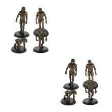 8Pièces Figurines Hommes Préhistoriques Plastique Marron Scolaire