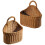 2 Pcs Wicker Basket Rack Pastoral Handmade Plastic Woven Wall-mounted Storage 7