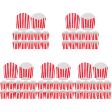 250Pièces Seaux À Snacks Papier Colorés Pour Popcorn Frites
