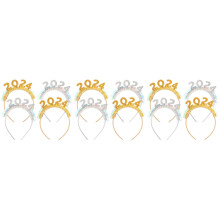 12Pcs Glittery 2024 Tinsel Headbands Assorted Hairbands