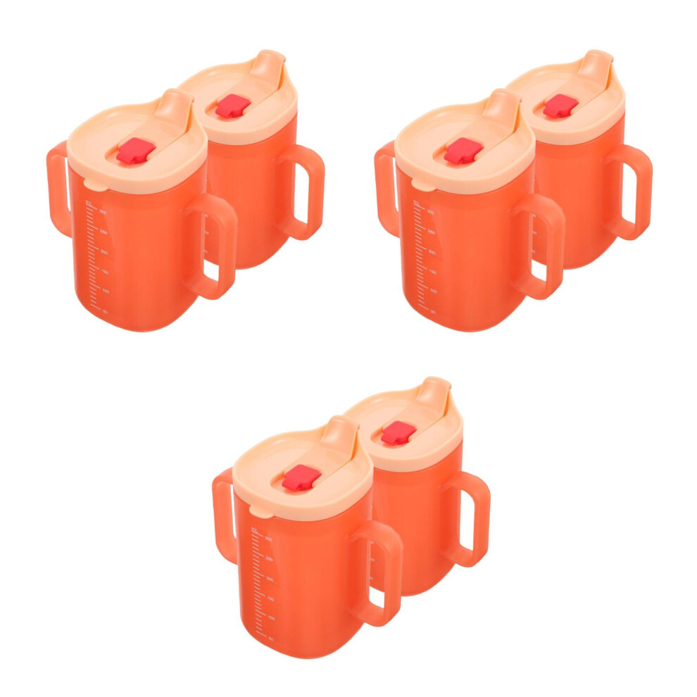 6Pcs No Spill Toddler Cup With Lid For Elderly Adult Sippy Cups Orange Solustre