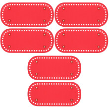 6Pcs Red Decorative PU Handbag Bottom Base for DIY Crochet Projects