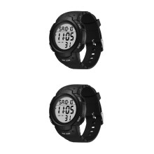 2Pcs Electronic Watch for Man Black Durable Stylish Outdoor Sports