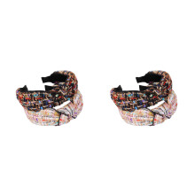 4Pcs Premium Fabric Knot Hairbands Wide Elastic Hair Hoops for Women