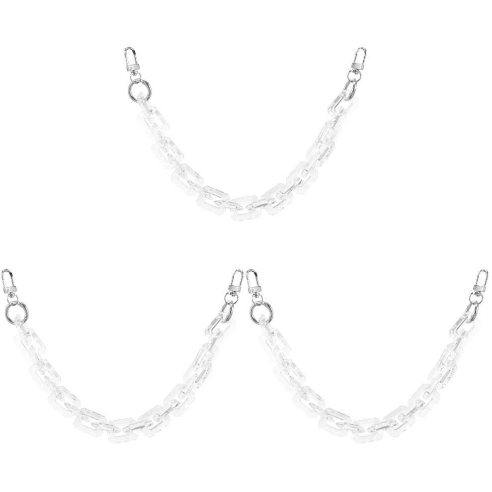 3Pcs Acrylic Purse Chain Strap For Handbags Durable Metal Link White 3712783549320