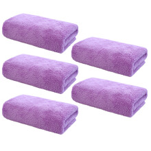 5Pcs Purple Microfiber Facial Towels Durable Makeup Remover Washcloths