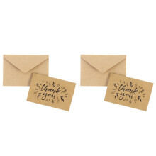 20Pcs Festival Thank You Cards with Envelope Black Ink Printed