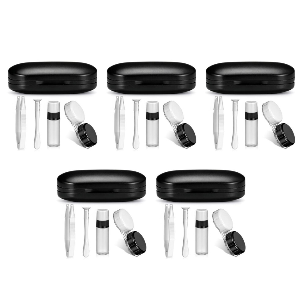 Artibetter 5Sets Double Layer Glasses Case Hard-Shell Pu Travel Organizer