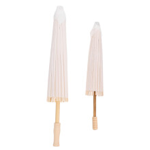 2Pcs White Paper Oil-Parasol Umbrella DIY Craft Supplies Wedding Props