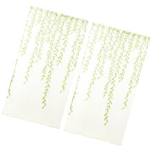 2Pcs Green Transparent Window Sheer Curtains Tulle Voile Rod Pocket