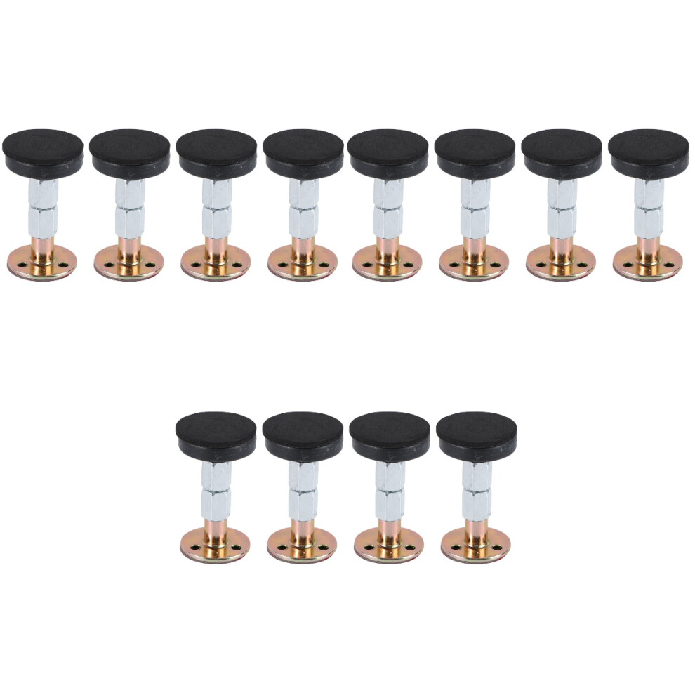 12Pcs Metal Adjustable Bedside Fixer Anti-Slip Home Stabilizer Black Artibetter