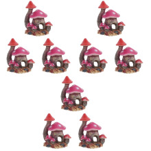 3Pcs Coffee Resin Mushroom-Shaped Hiding Cave Fish Tank Decor Ornament