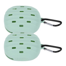 2Pcs Light Green Silicone Makeup Sponge Box Travel Puff Storage