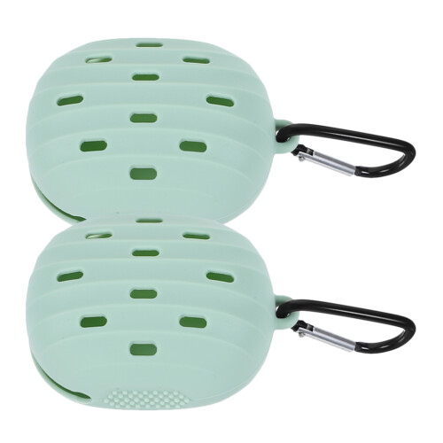 2Pcs Light Green Silicone Makeup Sponge Box Travel Puff Storage