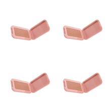 4Pcs Pink Plastic Makeup Brushes for Face Contouring and Highlighting