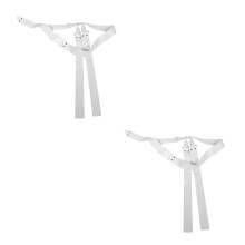 2Pcs White Football Waist Flag Belt with PVC for Sports Training