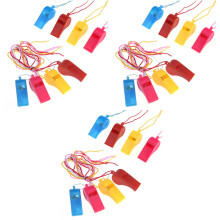 24Pcs Sports Whistle with Lanyard Crisp Sound Plastic