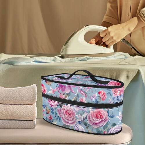 Steamer Storage Bag with Handle and Zipper Rose Pattern 1